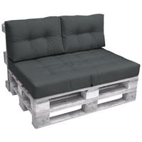 PALETTENKISSEN Eco Elements Sitz + Rücken Graphitgrau (2tlg) - Graphitfarben, Textil (80/15/120cm) - Beautissu 