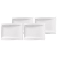 FRÜHSTÜCKSTELLER NewWave weiß 26 x 20 cm 4er Set - Weiß, Keramik (1cm) - Villeroy & Boch