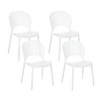 GARTENSTÜHLE 4er-Set Kunststoff weiß Ostia - Weiß, Kunststoff (46/83/51cm) - Beliani