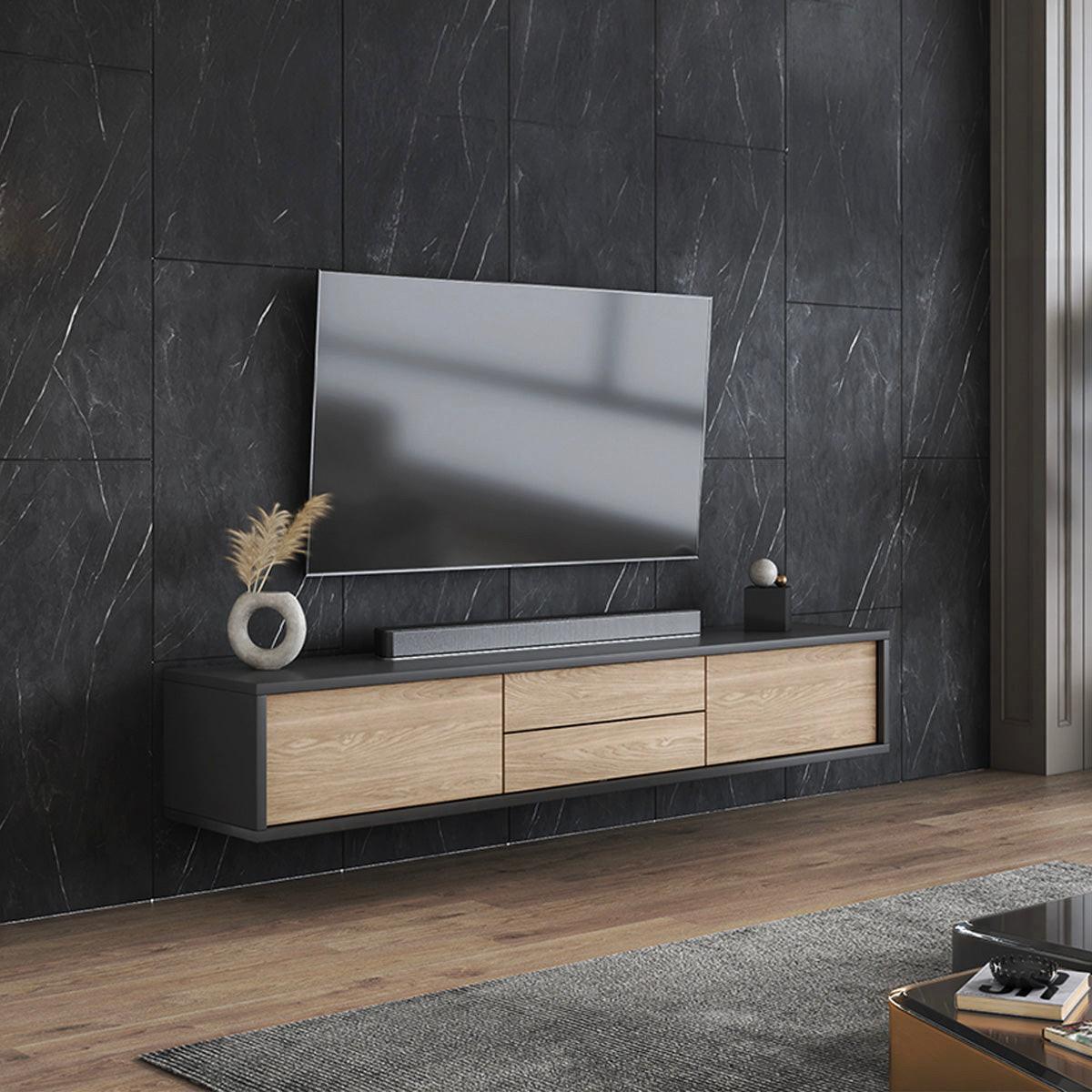 TV-MÖBEL Idra Holz und Grau - Braun, Holzwerkstoff (180/32/36cm) - Petits-meubles