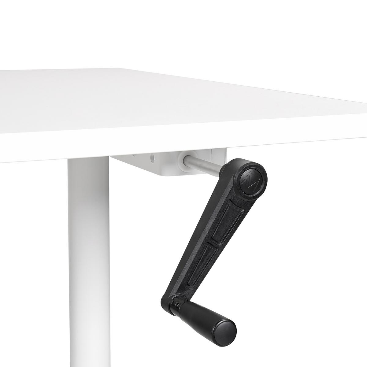 SCHREIBTISCH weiß 160/72 cm manuell höhenverstellbar Destin IV - Weiß, Holz (72/160/74cm) - Beliani