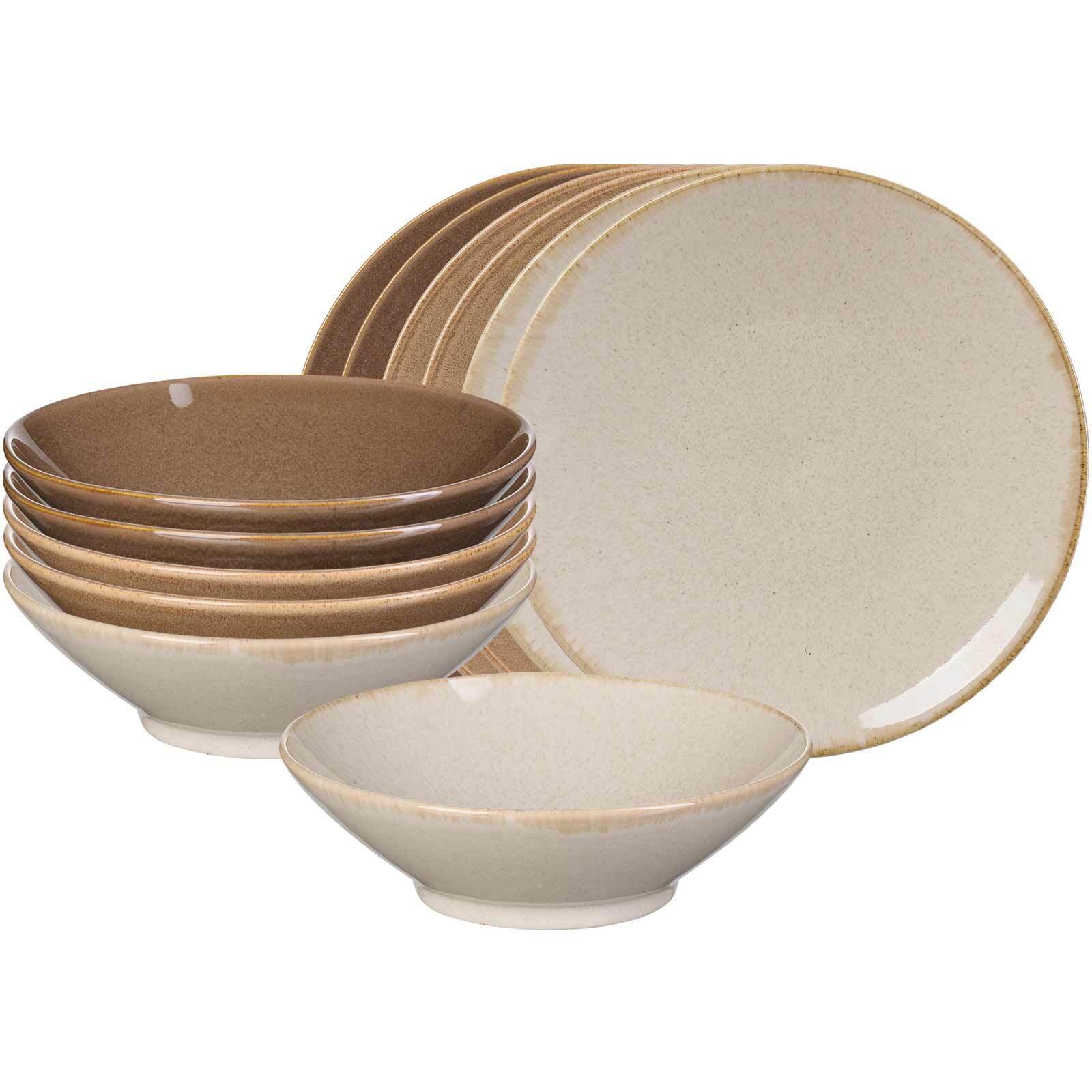 TAFELSERVICE Sahara braun 12-tlg. - Braun, Keramik (2/2/2cm) - Ritzenhoff Breker