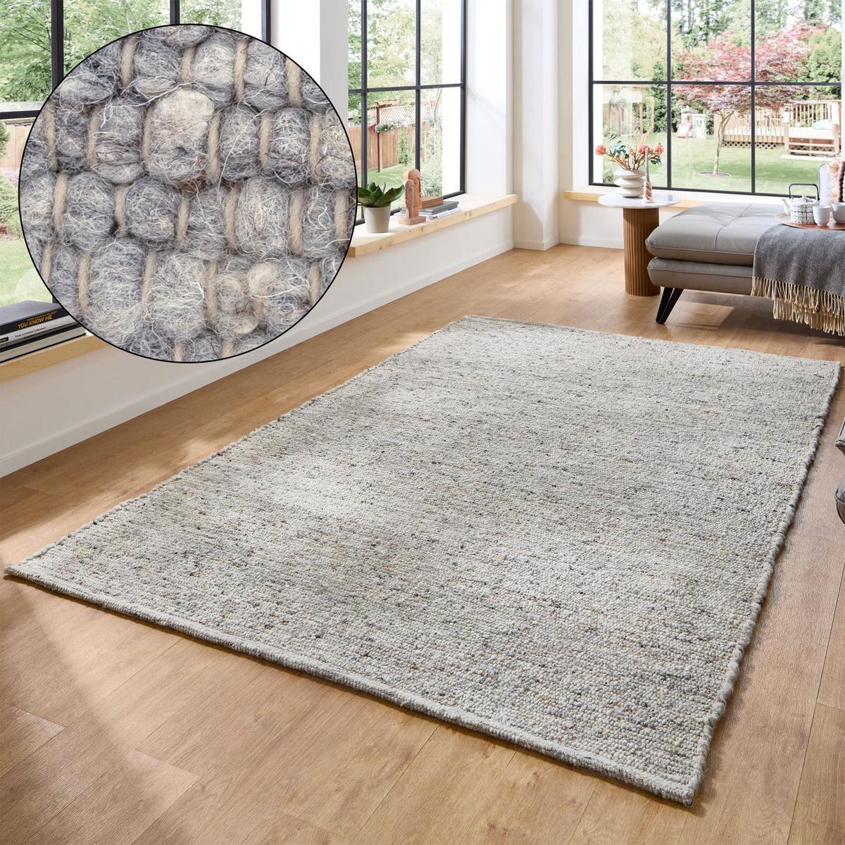 HANDWEBTEPPICH Anden 60x90 cm - Dunkelgrau, Textil (60/90cm) - Rug and Roll