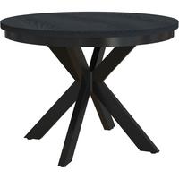 ESSTISCH Bilbao, Runder, mit Metallbeinen, Schwarz - Schwarz, Holzwerkstoff/Metall (100/100/77cm) - Beautysofa