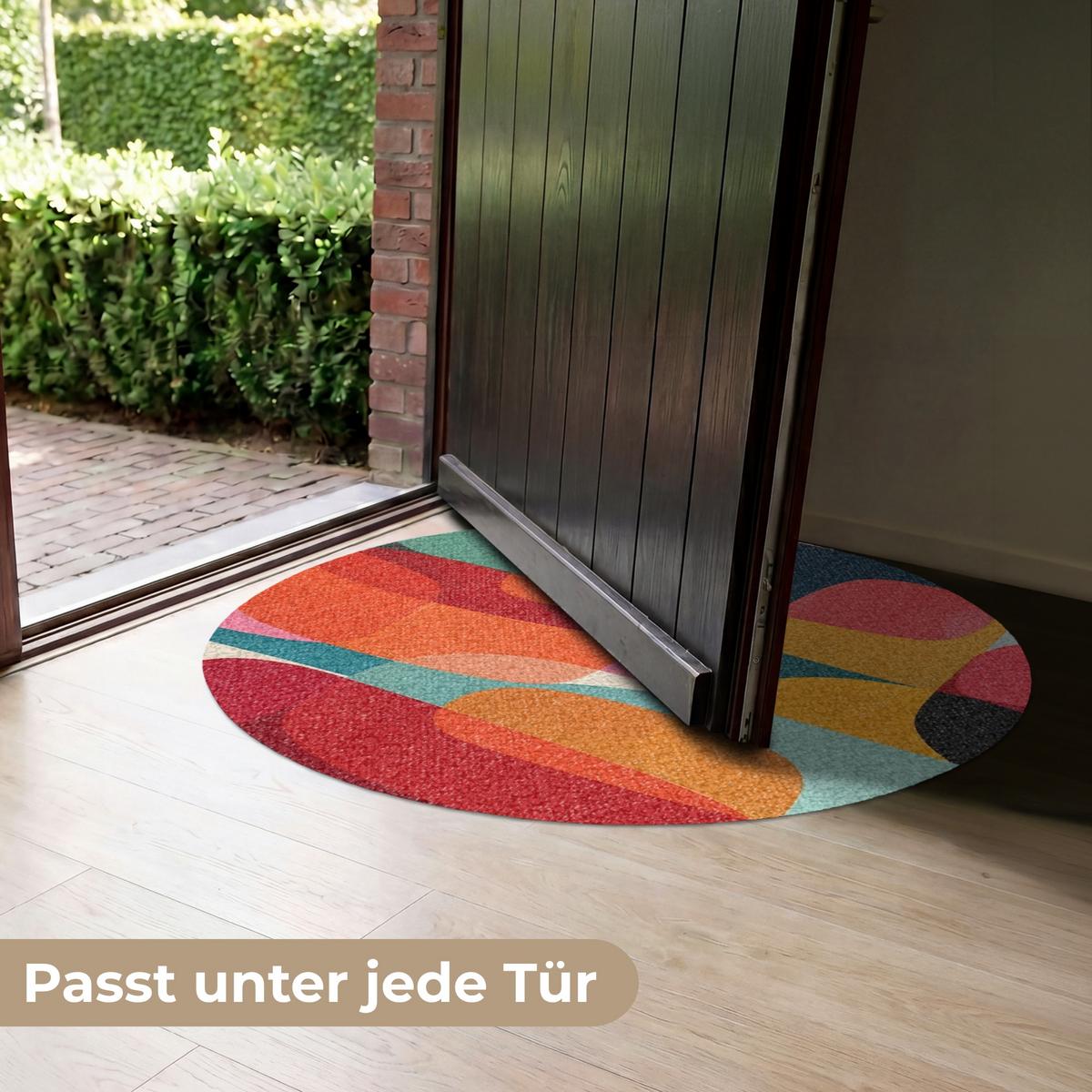 FUSSMATTE Formen - Bunt - Abstrakt - Flugzeuge Sauberlaufmatte 90x90 cm - Multicolor, Kunststoff (90/0.4cm) - MuchoWow