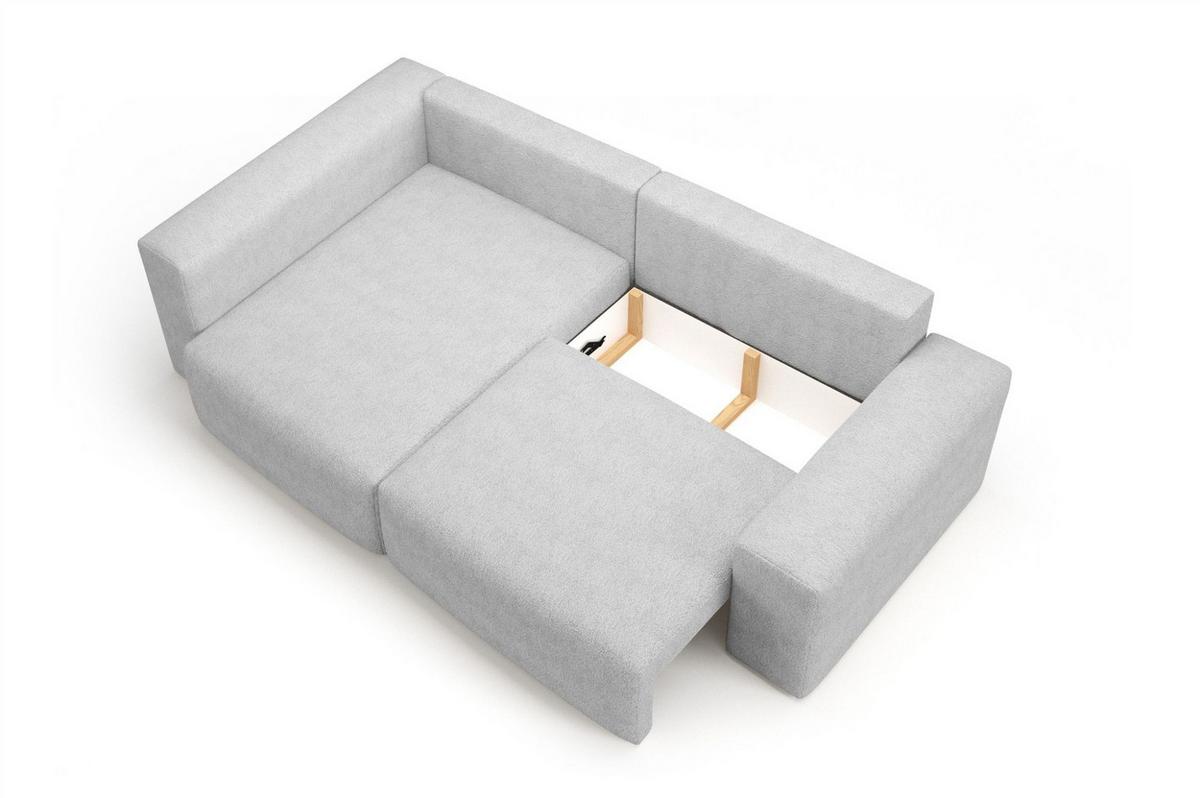 ECKSOFA Arona Mit Schlaffunktion - Dunkelgrau, Holzwerkstoff/Textil (148/253cm) - Fun Möbel