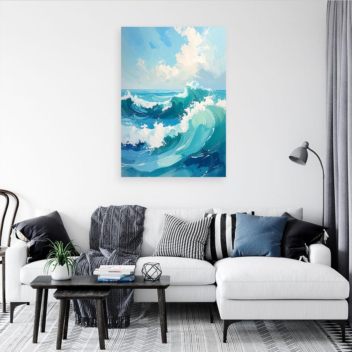 LEINWANDBILD Natur und Botanik 60x90cm - Blau, Textil (60/90cm) - Feeby