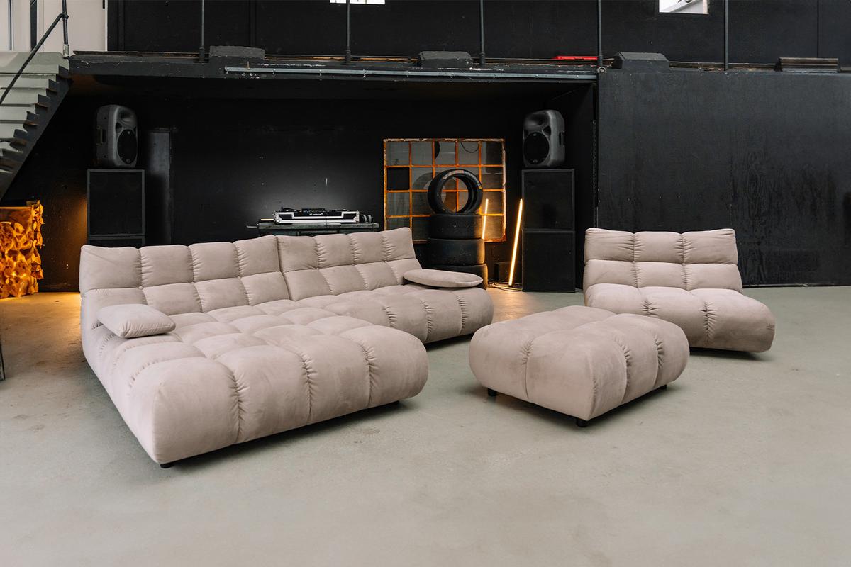 SITZGRUPPE VIVIEN 3ER SET Braun Velvet (1er-Set) - Braun, Kunststoff/Textil (510/85/359cm) - KAWOLA