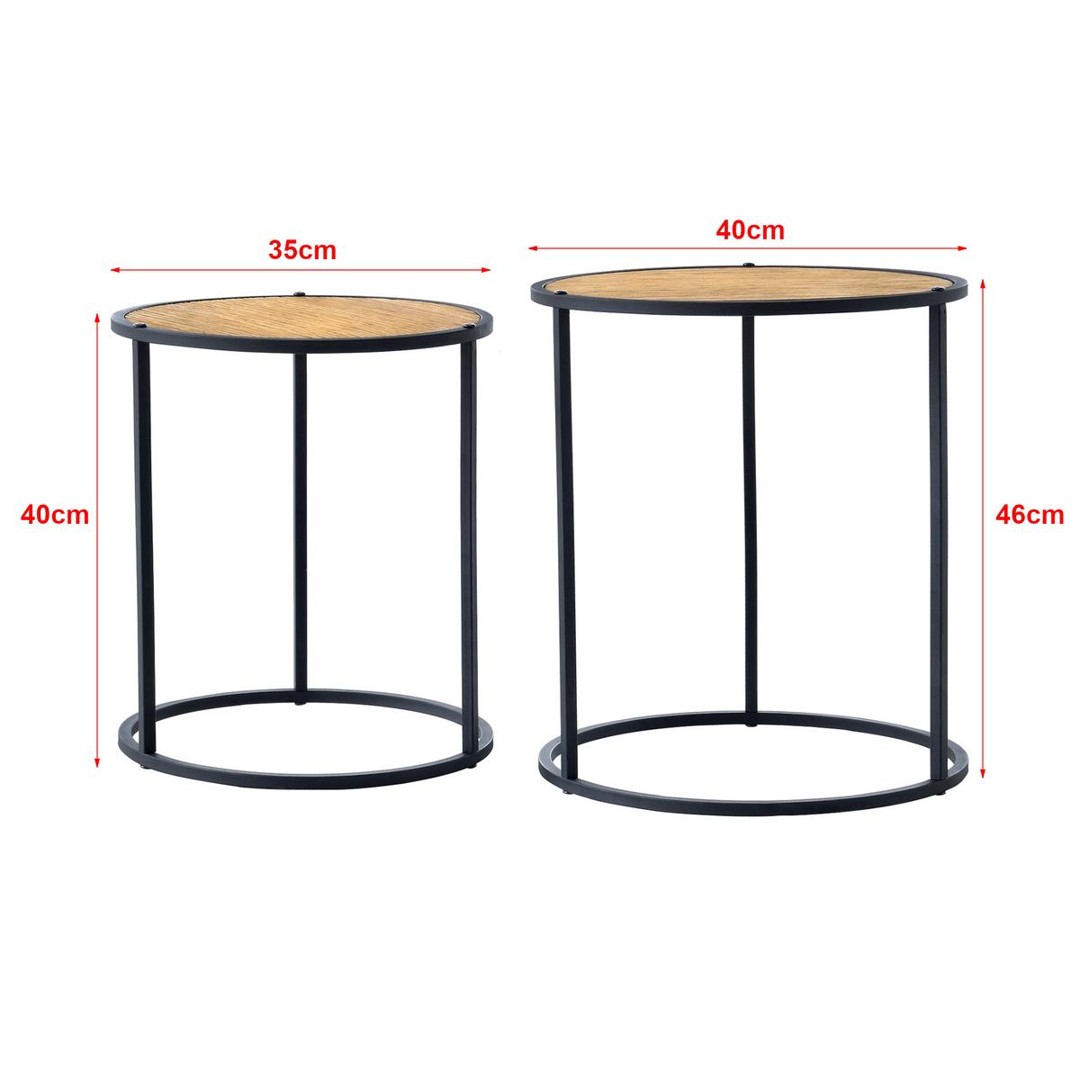SATZTISCH Moriusaq 40/40/46 - Schwarz, Holzwerkstoff (40/40/46cm) - [en.casa]