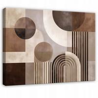 LEINWANDBILD Abstraktion Geometrisch Braun 120x80 cm - Multicolor, Holzwerkstoff (120/80cm) - Wallarena