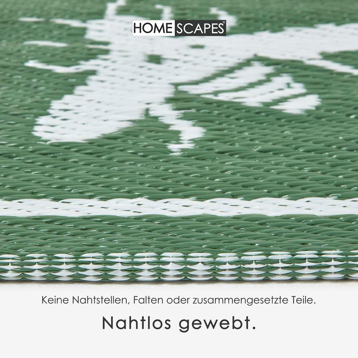OUTDOORTEPPICH floral, Bienen-Design 122/182 cm - Waldgrün, Kunststoff (122/182cm) - Homescapes
