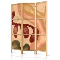 PARAVENT Japanischer 3-tlg 135x172 cm Retro Abstraktion - Multicolor, Holz/Textil (135/172/3cm) - Muralo
