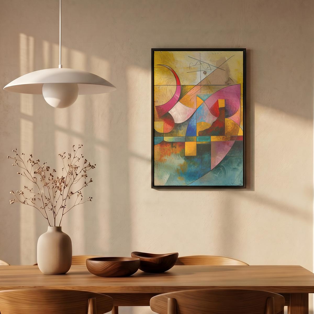 LEINWAND Bilder mit Rahmen - Kunst - Abstrakt - Modern - 40x60 - Gelb, Textil (40/60cm) - MuchoWow