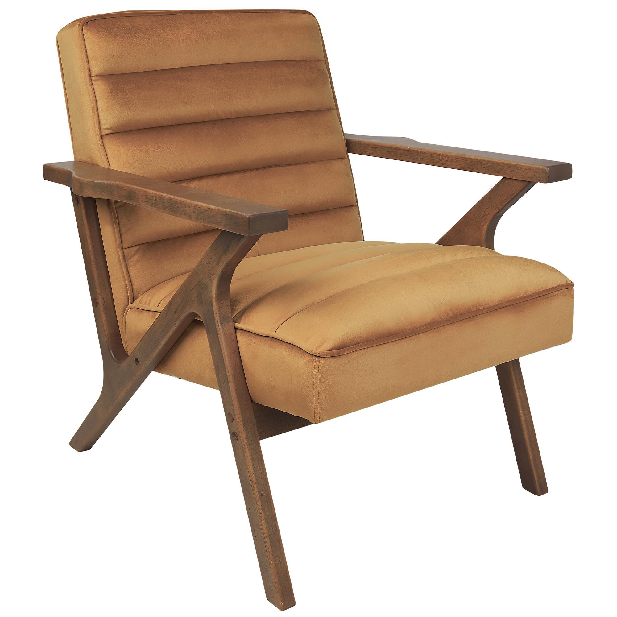 SESSEL Samtstoff Braun Kisa - Dunkelbraun/Braun, Textil (74/84/80cm) - Beliani