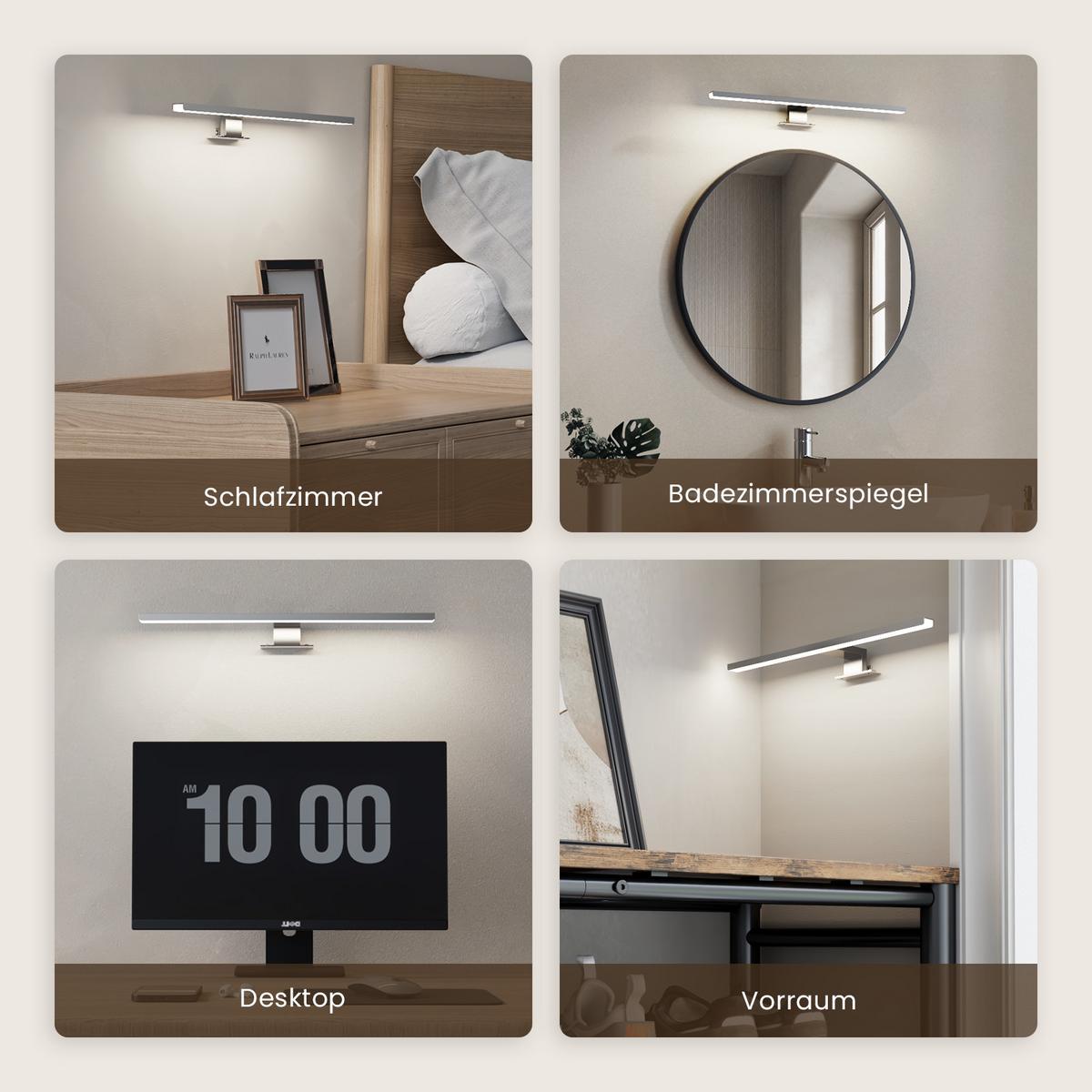 SPIEGELLEUCHTE LED Weiß 6000K 40/10,5 cm - Weiß, Kunststoff (4/40/10.5cm) - EMKE