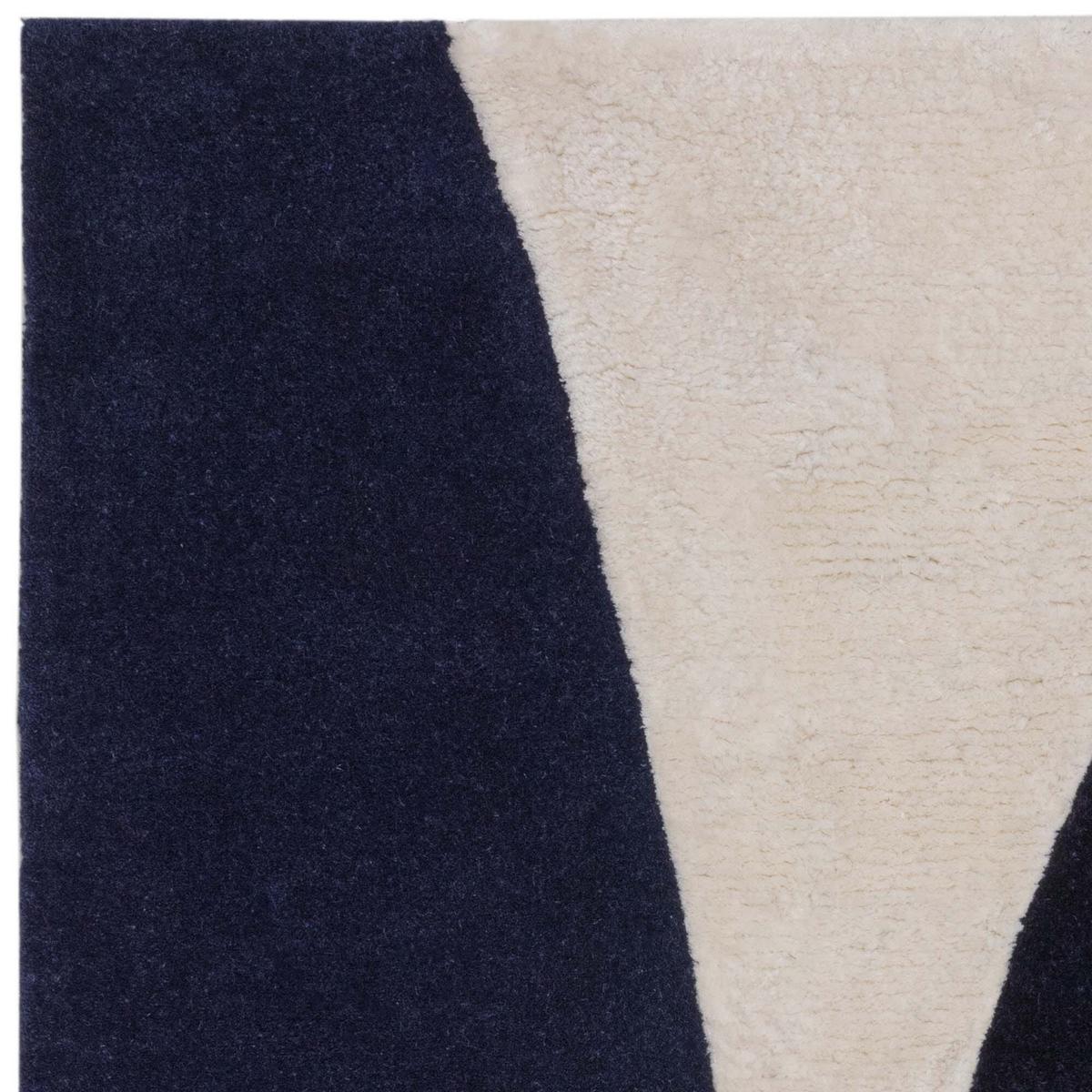 WOLLTEPPICH HULL-Tickton, abstrakt, Dunkelblau, 200 x 300 cm - Blau, Textil (300/200cm) - KADIMA DESIGN