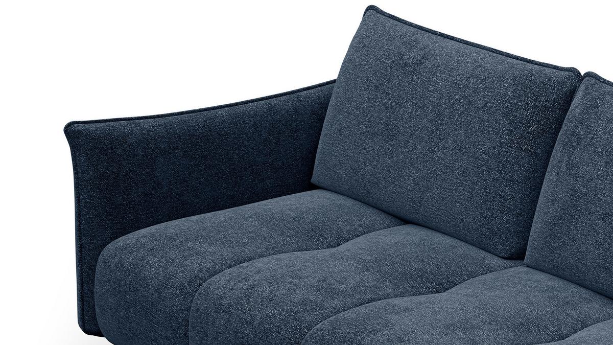 SOFA AERA 2,5-Sitzer, dunkelblau - Schwarz/Dunkelblau, Holz/Textil (187/89/96cm) - Wozimo