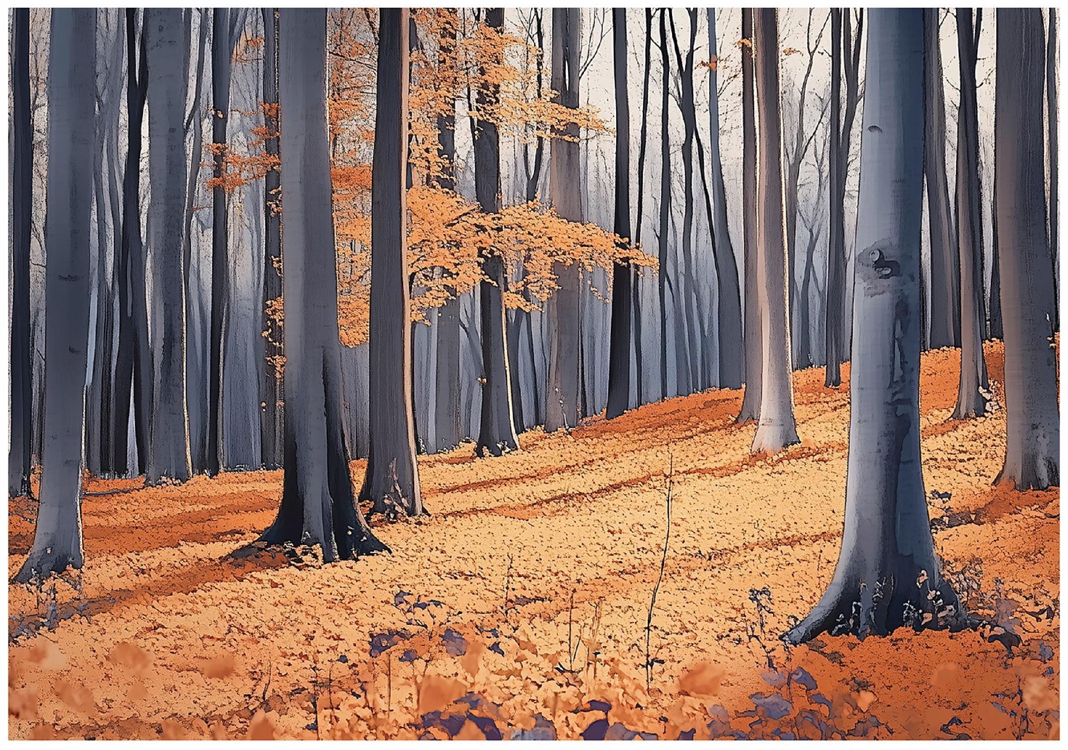 FOTOTAPETE Wald Bäume Natur Vlies Tapete Wohnzimmer 200x140 - Multicolor, Papier (200/140cm) - Wallarena