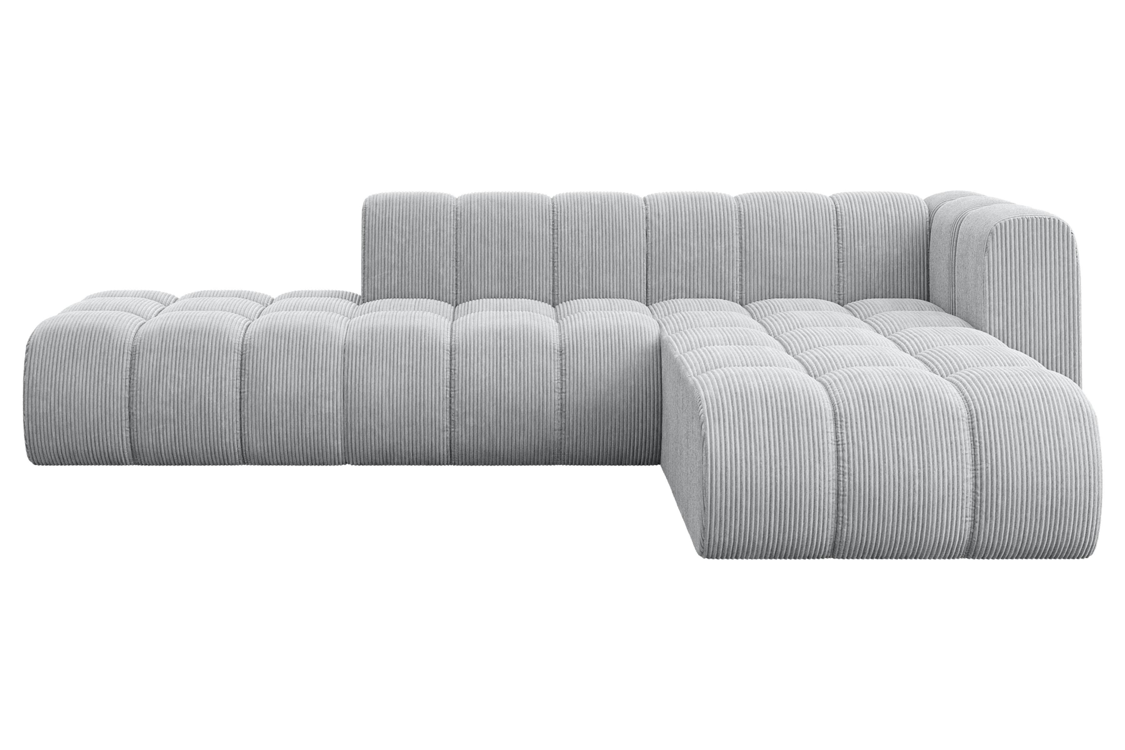 ECKSOFA modulares Sofa Zuvon-L1 - 296x177x70 cm Grau - Grau, Holzwerkstoff/Textil (296/177cm) - ALTDECOR