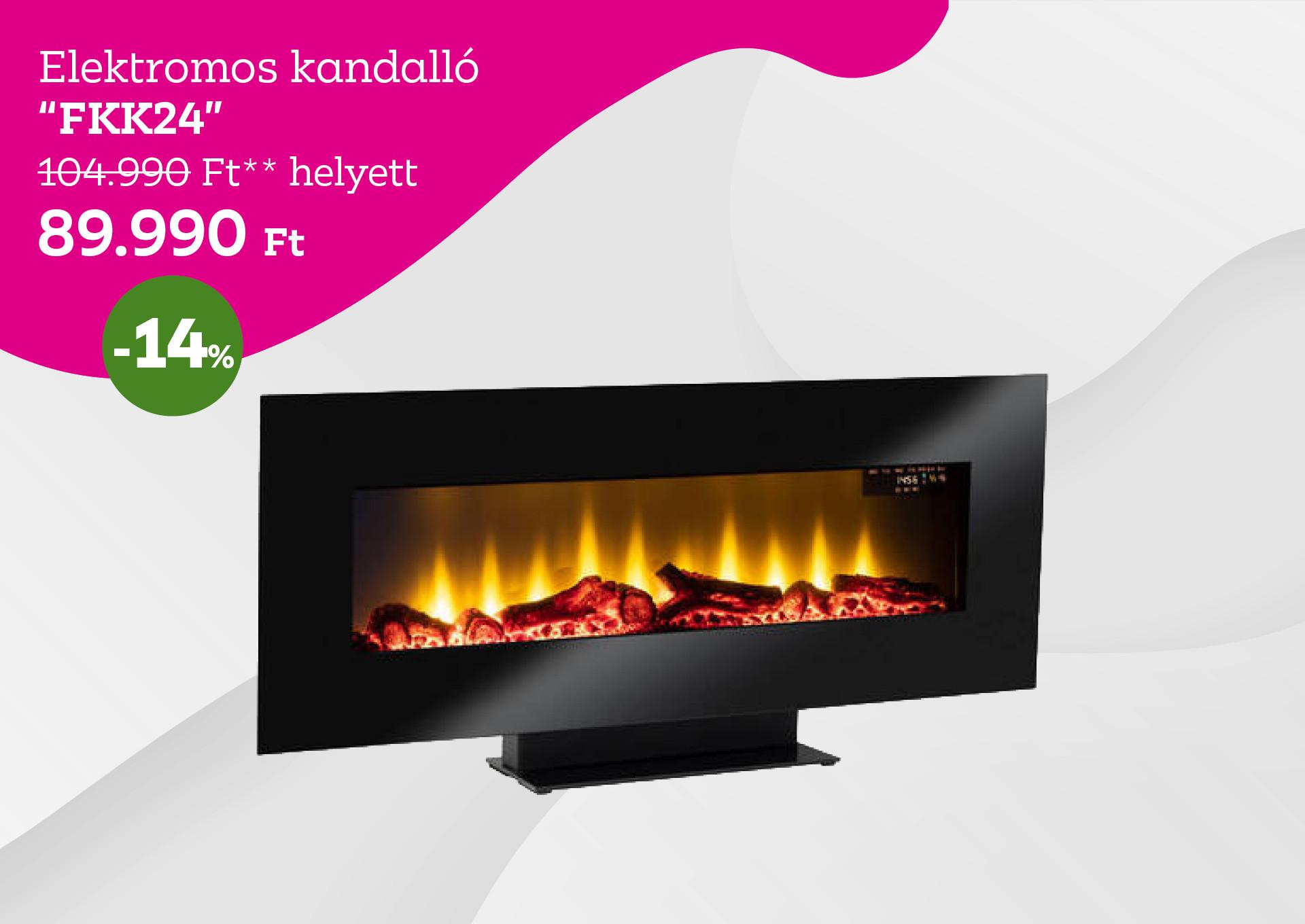 Elektromos kandalló FKK2438 104990 Forint helyett 89990 Forint, kedvezmény mértéke 14%