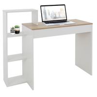 SCHREIBTISCH mit Regal 110x72x40 cm Weiß/Sonoma-Eiche - Braun, Holzwerkstoff (110/40/91cm) - ML-DESIGN