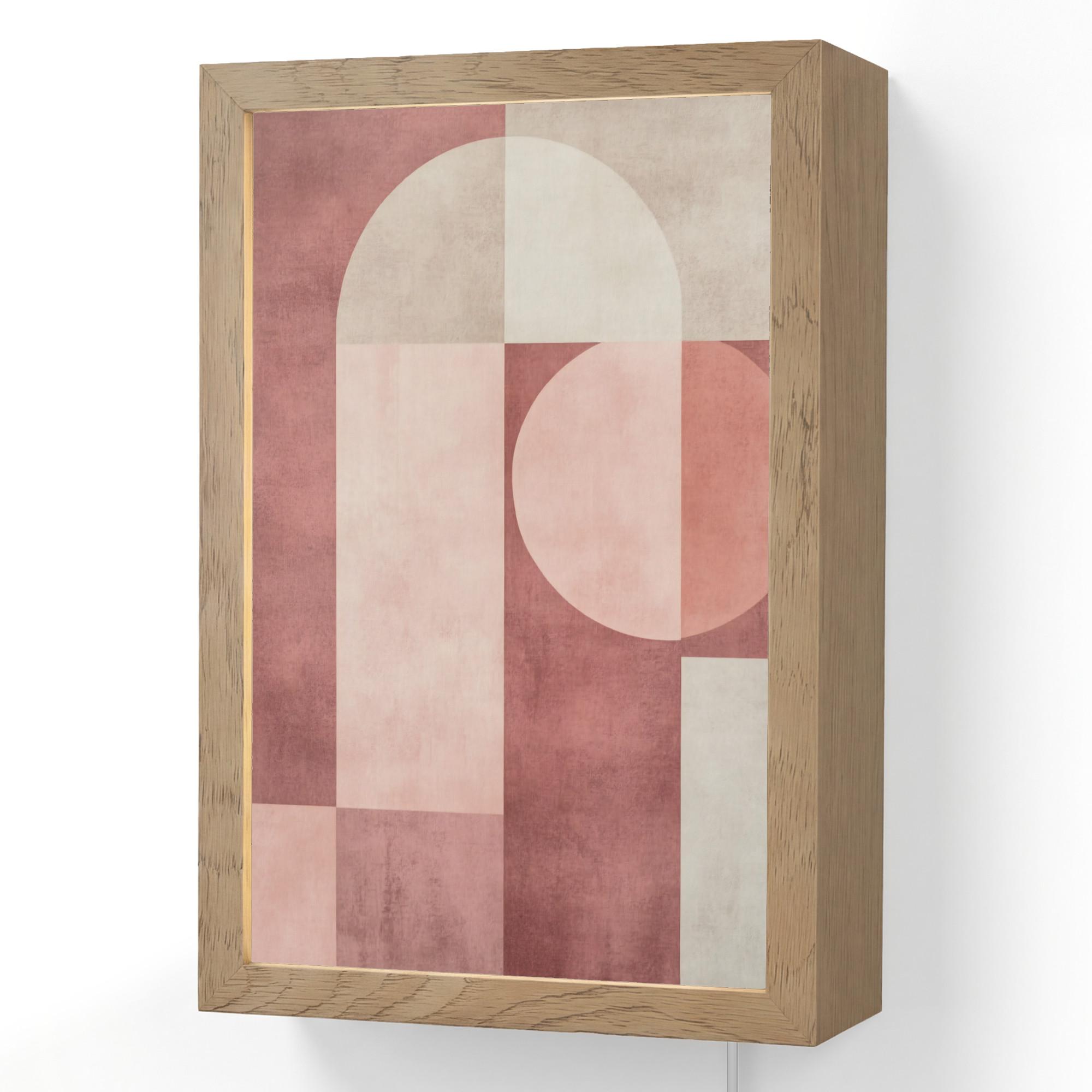 WANDLEUCHTE Figuren - Abstrakt - Rosa 20x30 cm - Altrosa, Holzwerkstoff (20/30/8cm) - OnlyWow