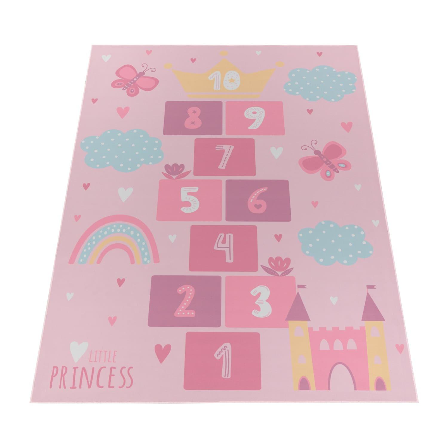 KINDERTEPPICH Waschbar, mit Prinzessinnen-Motiv, Rosa, 200 x 290 cm - Rosa, Textil (200/290cm) - KADIMA DESIGN