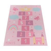 KINDERTEPPICH Waschbar, mit Prinzessinnen-Motiv, Rosa, 100 x 200 cm - Rosa, Textil (200/100cm) - KADIMA DESIGN