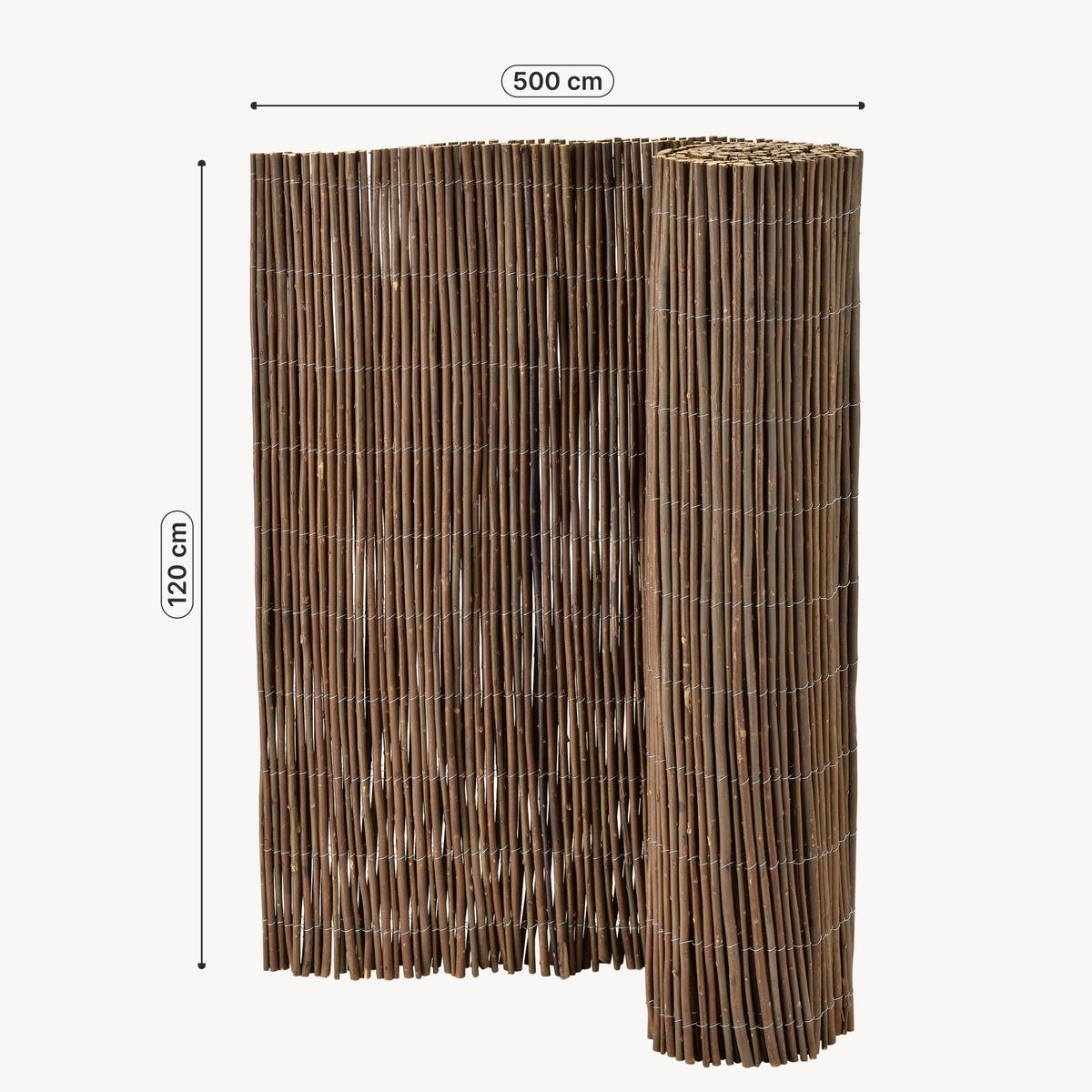 WEIDENZAUN Hyssna - Dunkelbraun, Naturmaterialen (100cm) - casa.pro