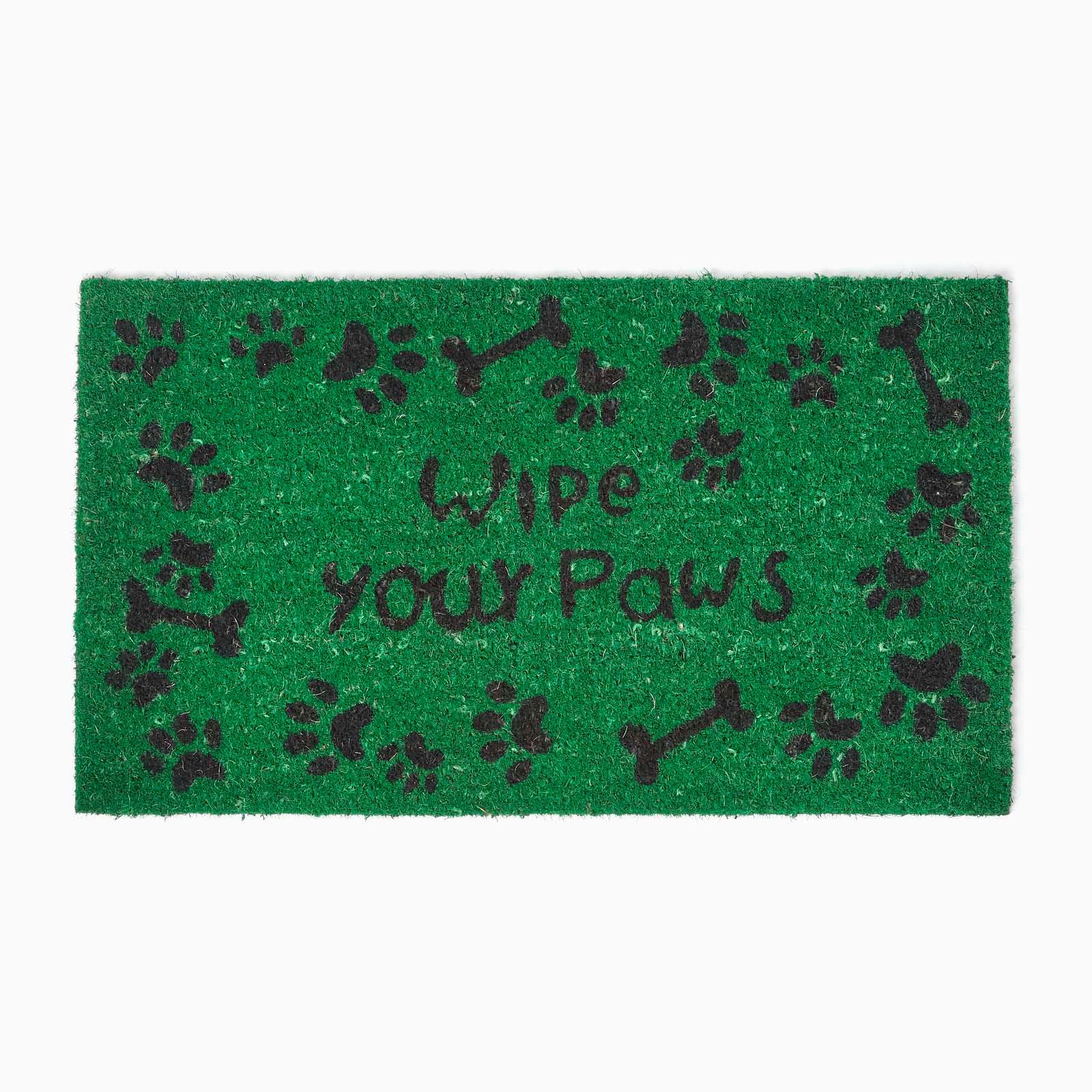FUSSMATTE Wipe Your Paws, Kokosfaser 40/70 cm - Grün, Naturmaterialien (40/70cm) - Homescapes