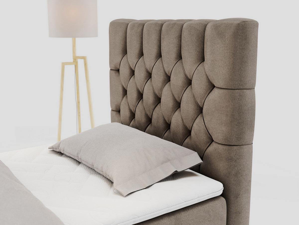 BOXBETT PERA 90/200 Braun Velvet - H4 - Rechts Seite - Braun, Holz/Textil (90/200cm) - MKS