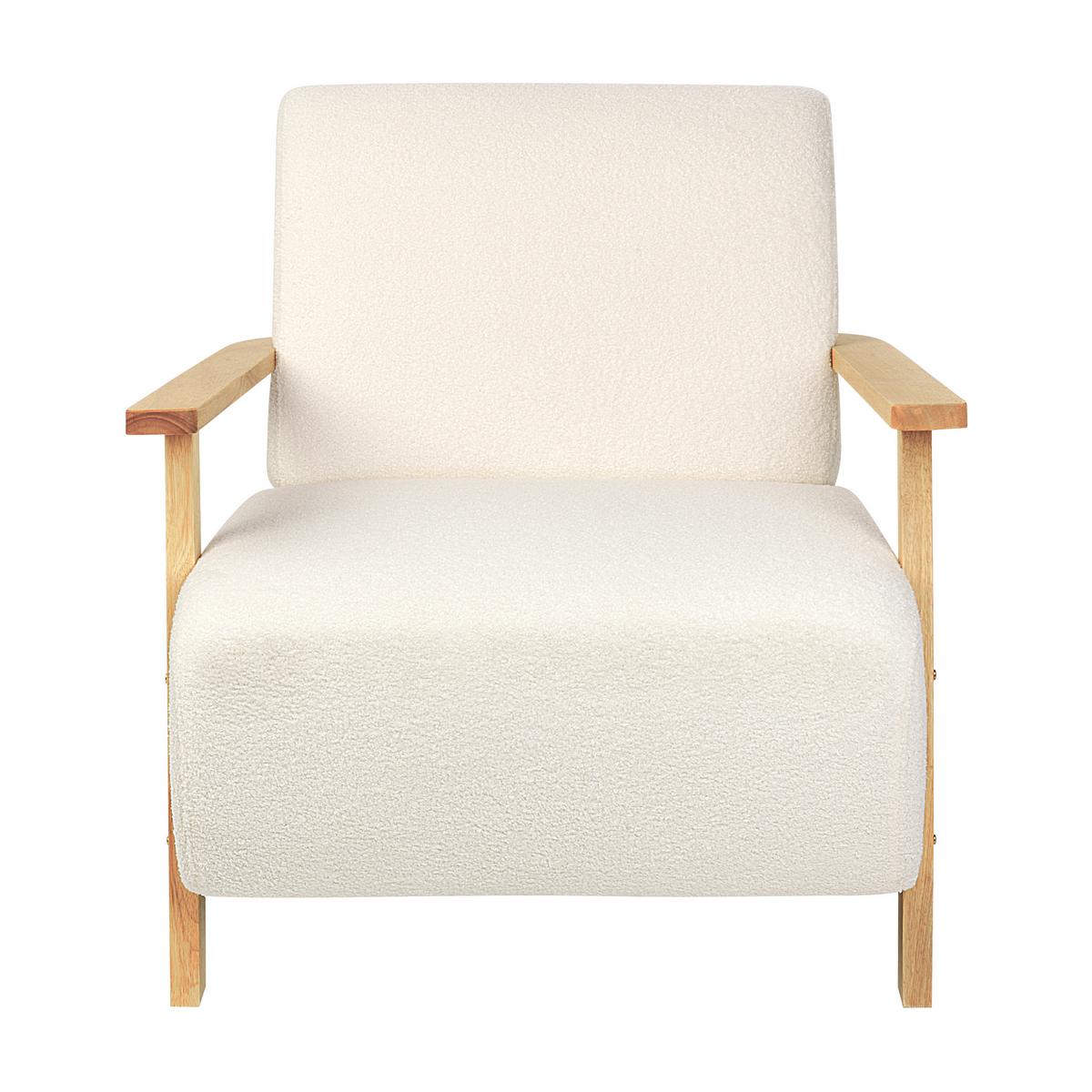 SESSEL Bouclé Hellbeige Lesja - Hellbraun/Beige, Textil (77/79/90cm) - Beliani