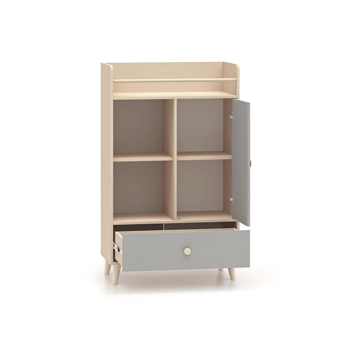 BÜCHERREGAL Alycia Beige - Grau - Holzeffekt - Grau, Holz (80/132/40cm) - Petits-meubles