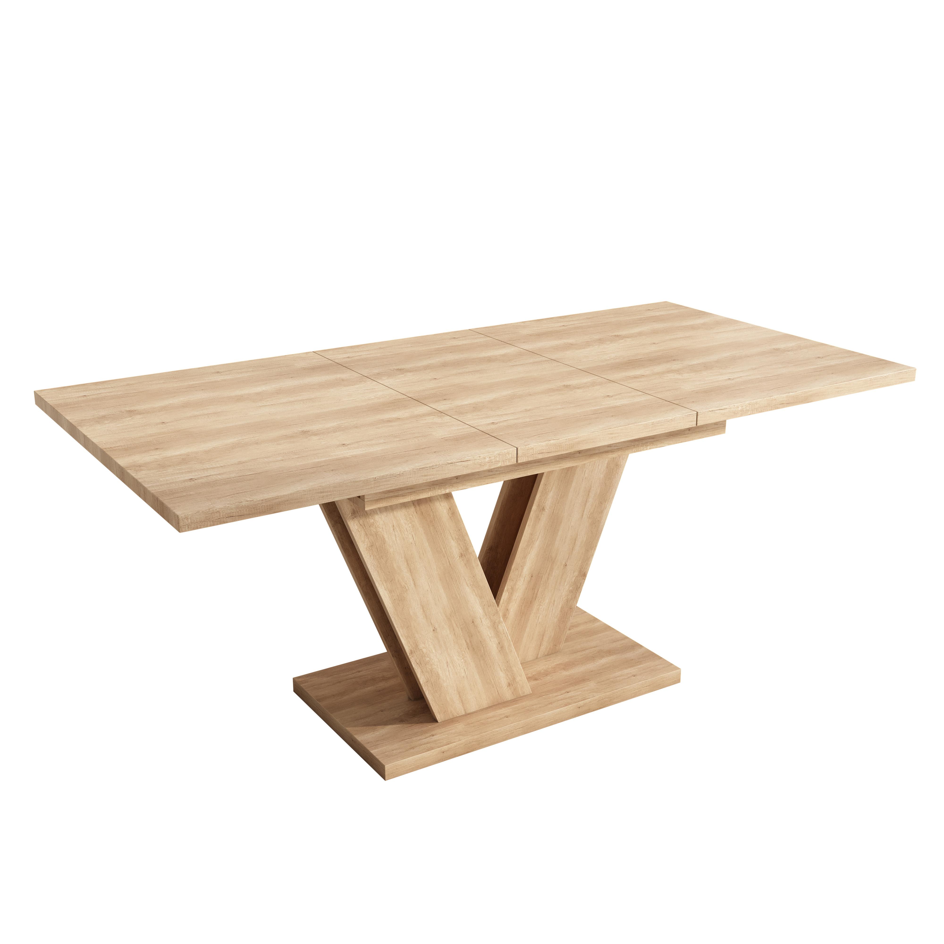 ESSTISCH ausziehbar 140-180cm eiche V-gestell - Eichefarben, Holzwerkstoff (80/180/75.5cm) - Urban Meuble