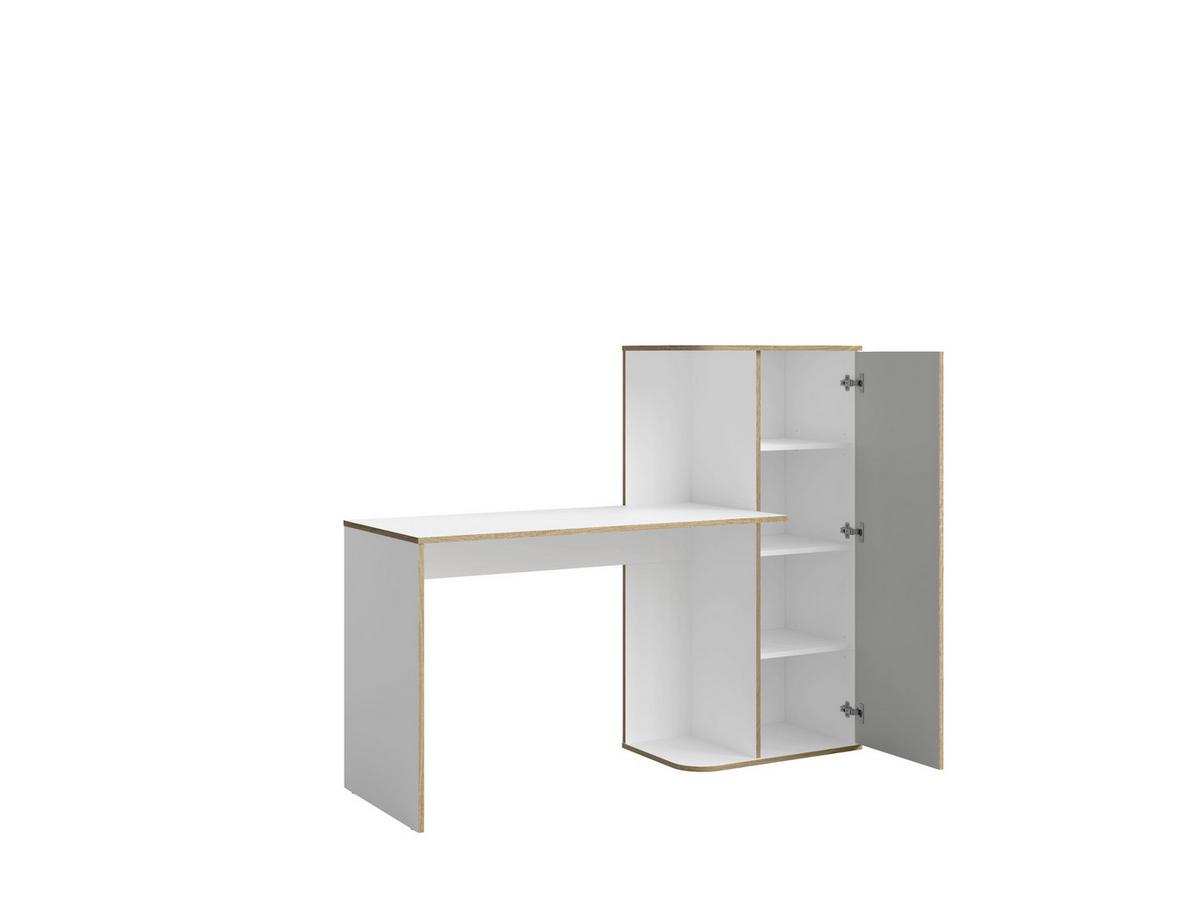 SCHREIBTISCH Weiß, Grau 160/128,5/55 - Weiß/Grau, Holzwerkstoff (90/50/129cm) - RAUMHIRSCH FURNITURE