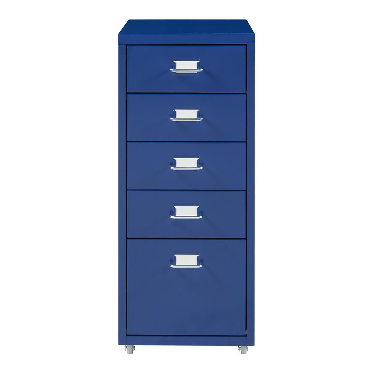 ROLLCONTAINER Kökar - Blau, Metall (28/69/41cm) - [en.casa]