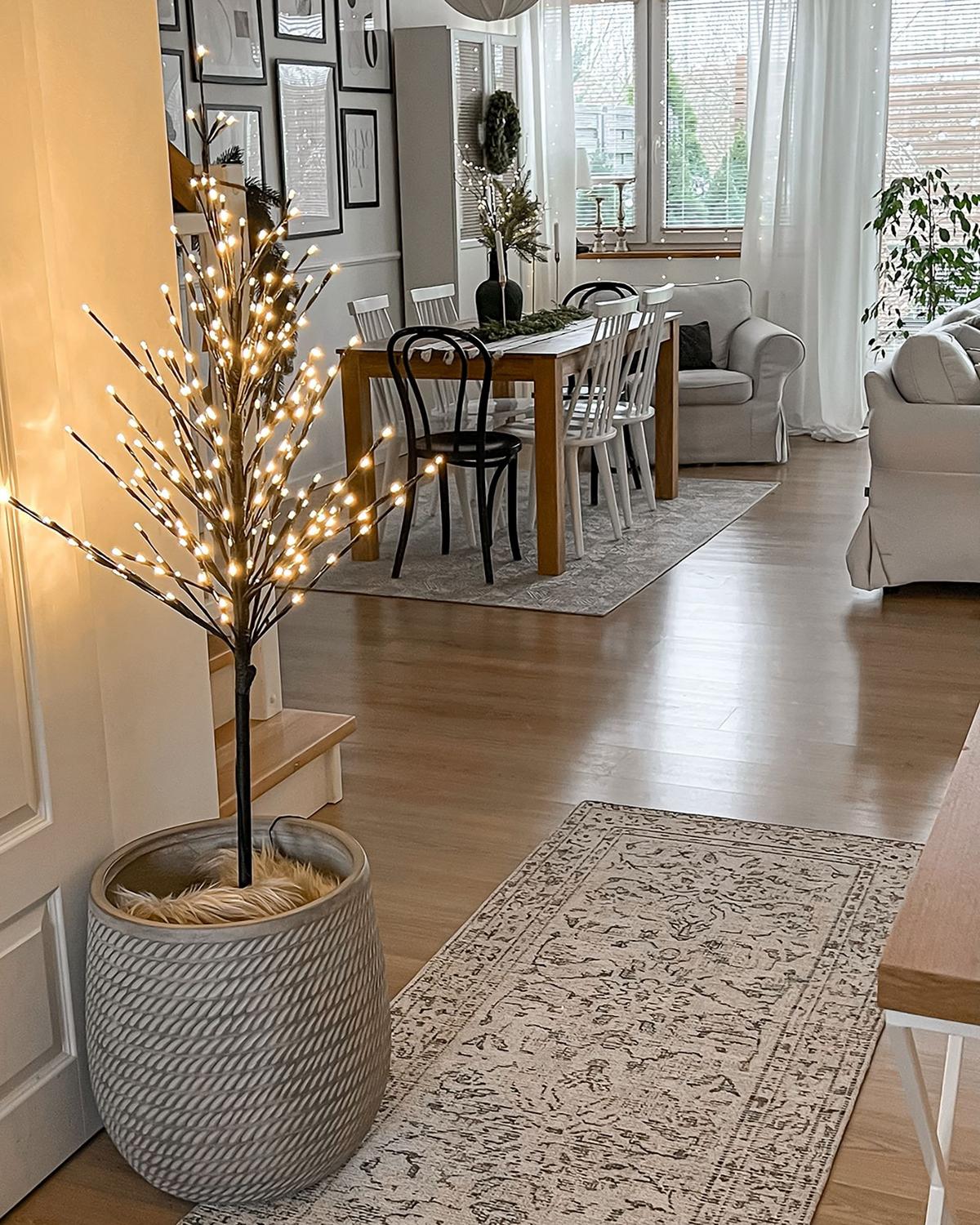 BLUMENTOPF taupe rund 39/39/44 cm Livadia - Beige, Naturmaterialen (44cm) - Beliani