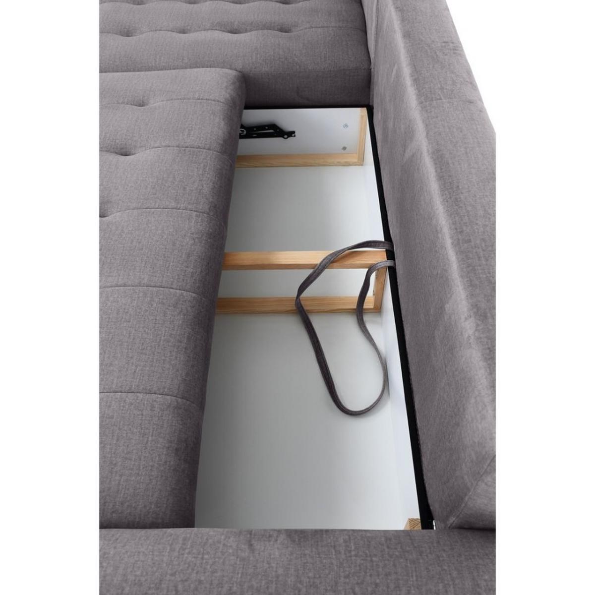 ECKSCHLAFSOFA Costa L grau links - Schwarz/Grau, Kunststoff/Textil (290/169cm) - Beautysofa
