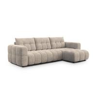 ECKSOFA CLOUDI 4-Sitzer rechts, beige - Beige/Schwarz, Holz/Textil (294/160cm) - Wozimo