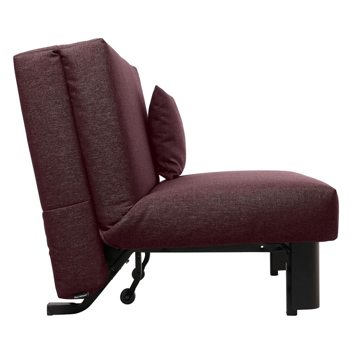 FALTSOFA Kalomira Bezug Flachgewebe Metall schwarz / burgund - Weinrot, Kunststoff (145/84/100cm) - 58aufmkessel