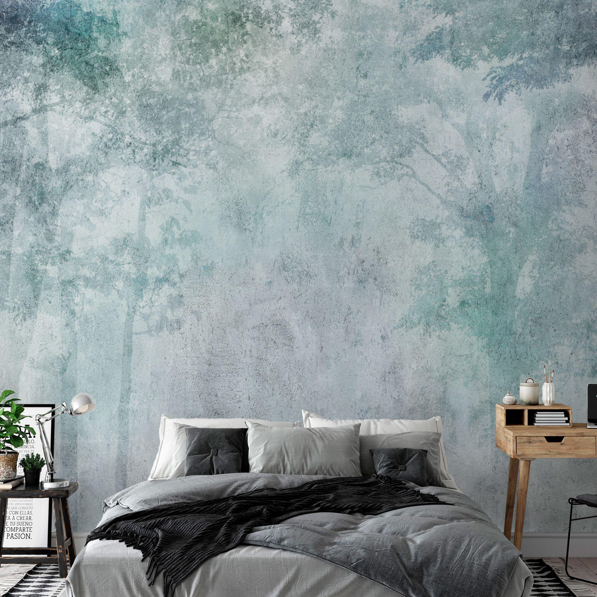 SELBSTKLEBENDE FOTOTAPETE 147/105 cm - Grau/Grün, Kunststoff/Textil (147/1cm) - KUNSTLOFT