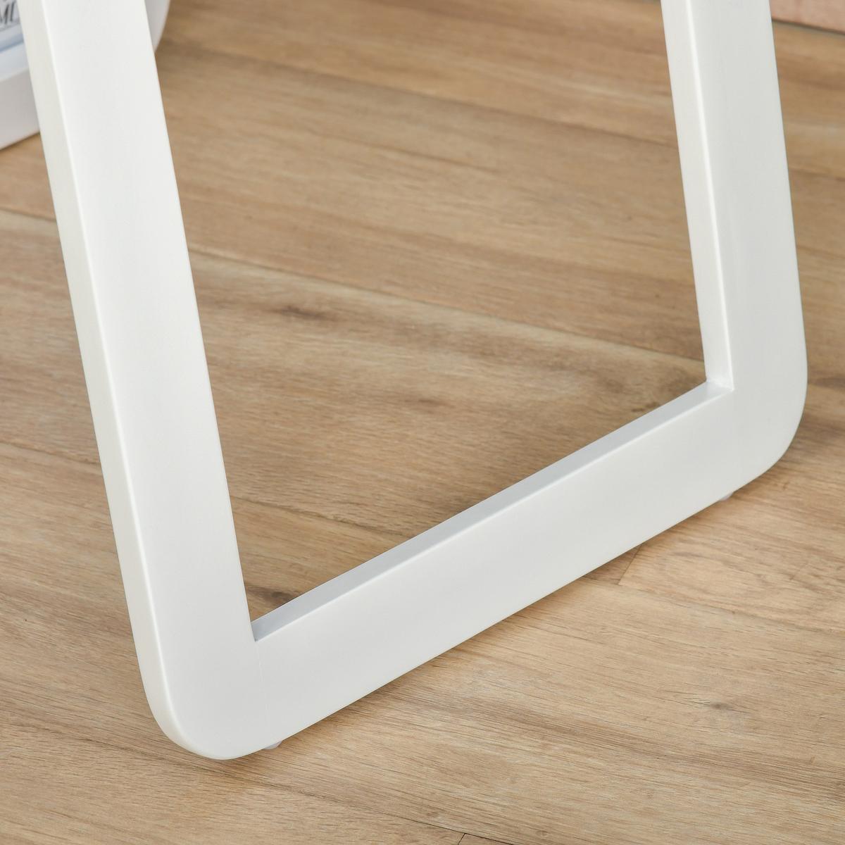 STANDSPIEGEL mit klappbaren Rahmen, stabil, Kiefernholz, MDF, Weiß - Weiß, Glas (43/156/37cm) - HOMCOM