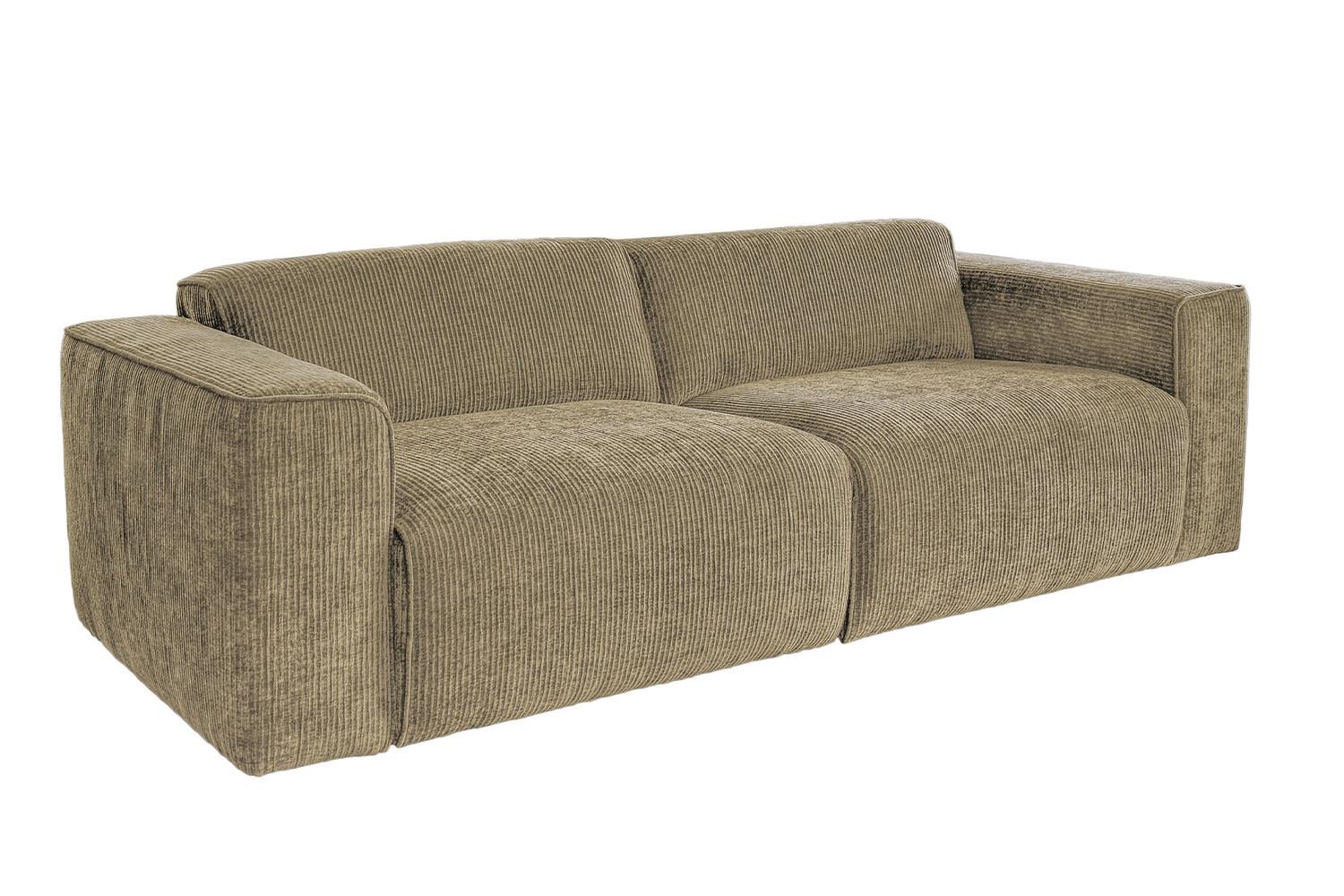 SOFA NELE Beige Cord - Beige/Schwarz, Textil (234/71/96cm) - KAWOLA