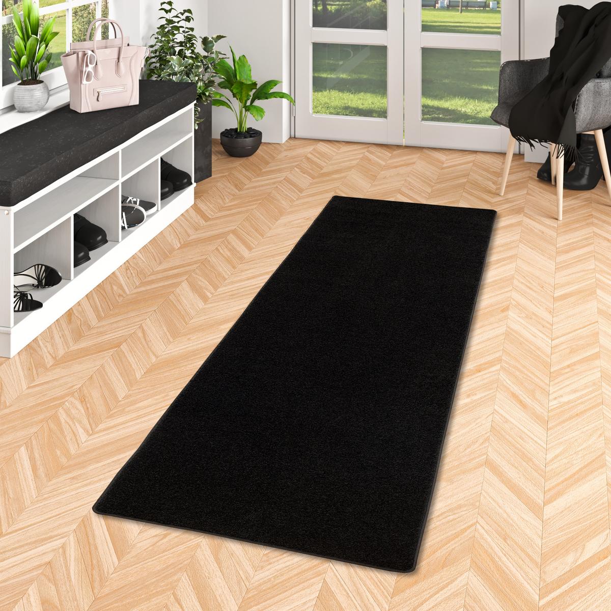 HOCHFLOR LANGFLOR TEPPICH LÄUFER COTTAGE - Schwarz, Textil (80/200cm) - Snapstyle