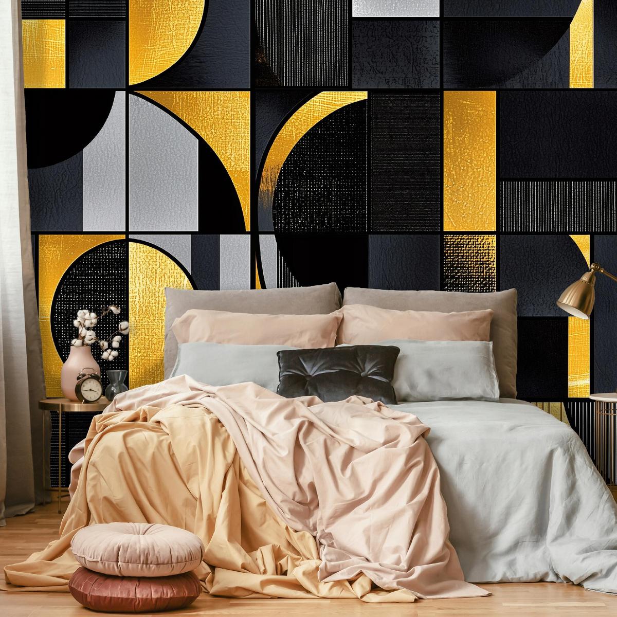 FOTOTAPETE Abstrakt Geometrisch Vlies Tapete Wohnzimmer 350x250 - Multicolor, Papier (350/250cm) - Wallarena