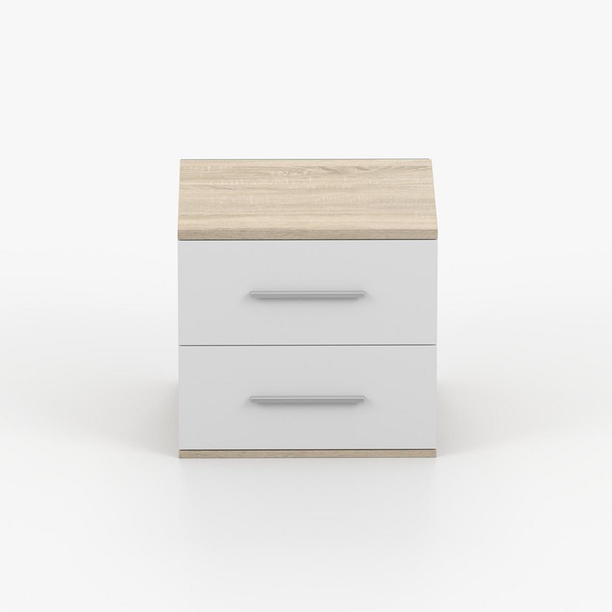 NACHTTISCH OMEGA III 22, 55/51/44, 2 Schubladen, Sonoma-Eiche - Sonoma Eiche, Holzwerkstoff (55/44/51cm) - imoebel24