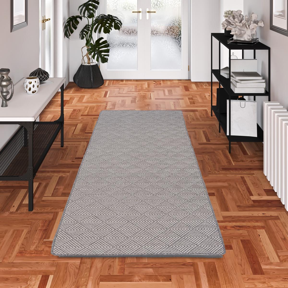 IN- UND OUTDOOR TEPPICH LÄUFER BEIDSEITIG NEWPORT - Grau, Textil (100/100cm) - Snapstyle