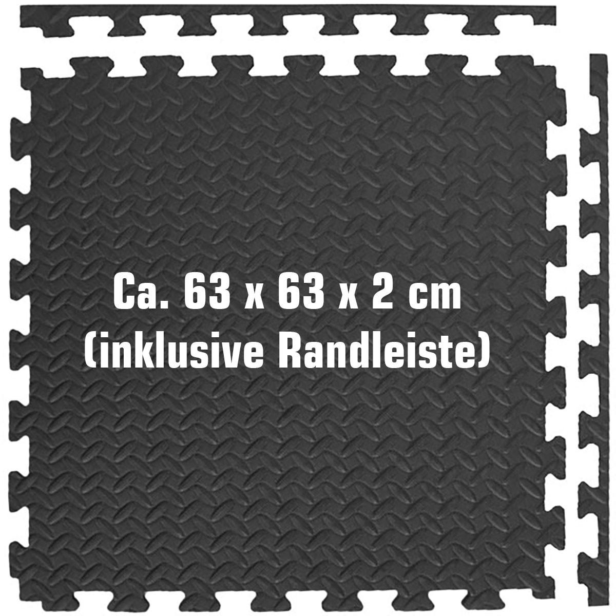 BODENSCHUTZMATTEN, 4 Matten als Set, Schwarz - Schwarz, Kunststoff (63/63cm) - eyepower
