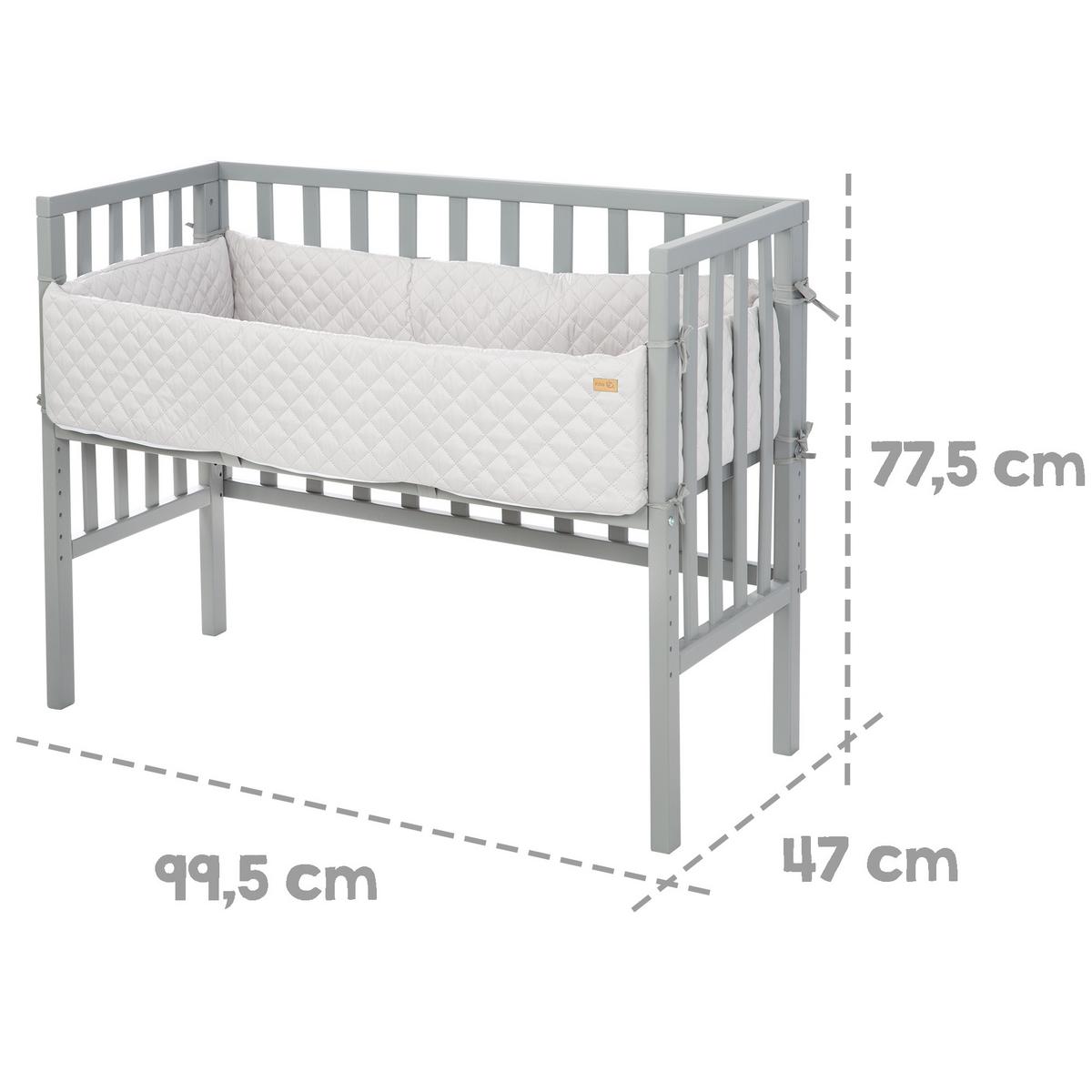 BEISTELLBETT roba Style grau 2in1 Set 90 x 45 cm - Taupe/Grau, Holzwerkstoff (45/90cm) - Roba