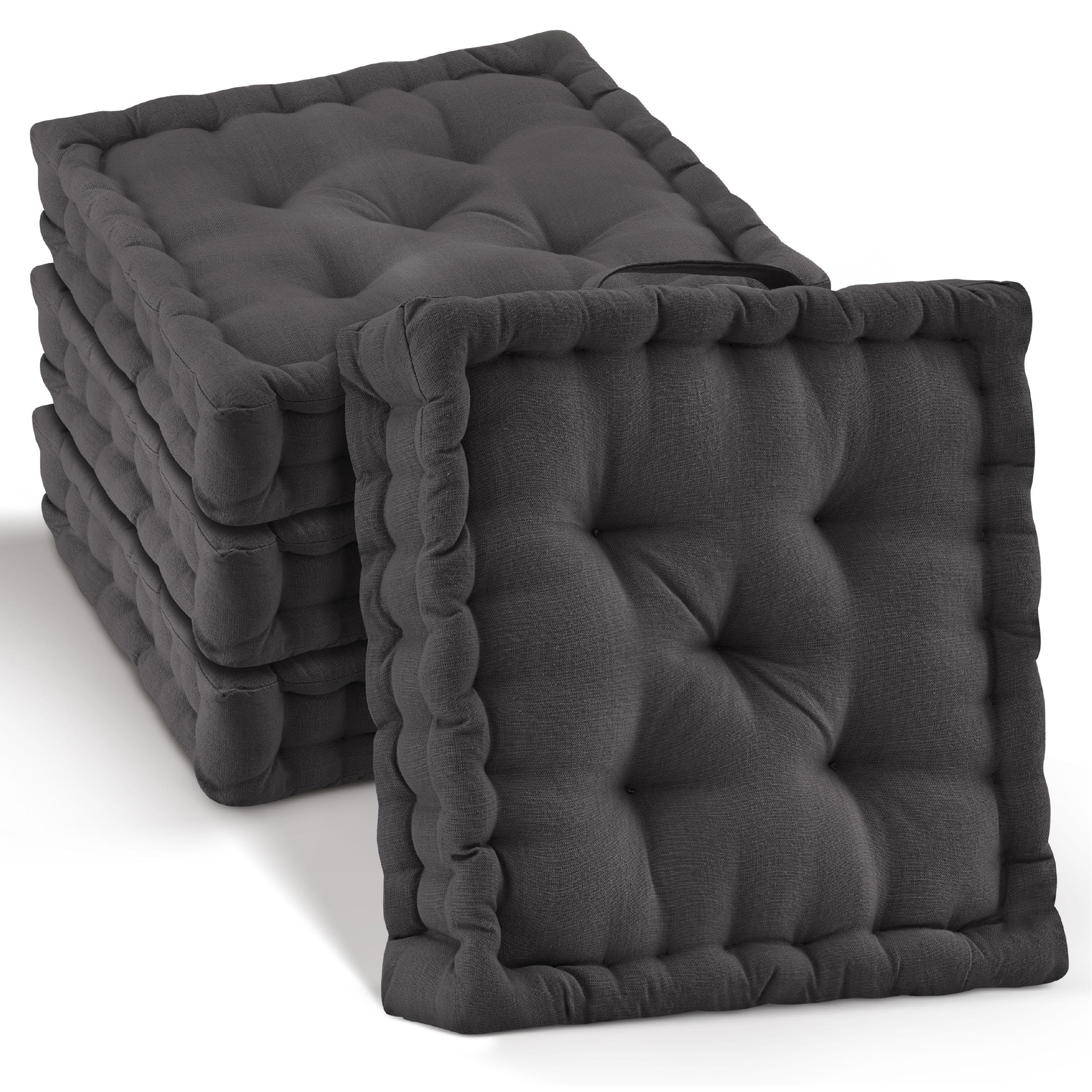 STUHLKISSEN Mila 40/40/8cm Anthrazit (4tlg) - Anthrazit, Textil (40/40/8cm) - Beautissu 